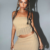 Macaulay Knit Mini Skirt Beige