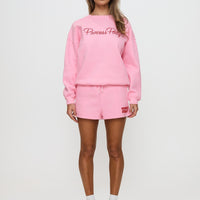 Princess Polly Sweat Short Bubble Text Pink / Red