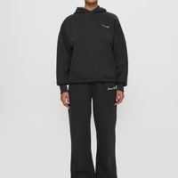 Princess Polly Wide Leg Track Pant Bubble Script Charcoal