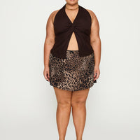 Tejano Mini Skirt Leopard Curve
