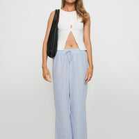 Holiday Tie Front Pant Blue/ White Stripe