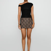 Romani Lace Mini Skirt Black
