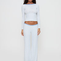 Whimsie Pointelle Sleep Pants Blue / White