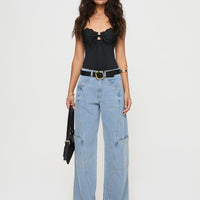 Calendar Low Rise Jeans Vintage Wash