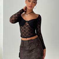 Domenic Faux Leather Mini Skirt Washed Black Tall