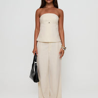 Irresistible Wide Leg Pant Cream Petite