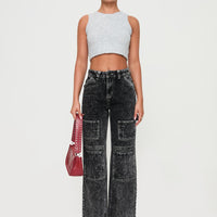 Malachie High Rise Jeans Black Acid Wash