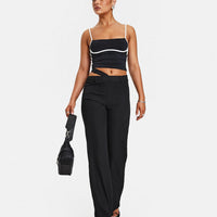 Arino Asymmetric Waistband Pants Black