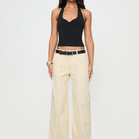 Chicker Mid Rise Pants Beige