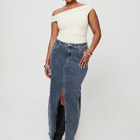 Batkins Maxi Skirt Dark Wash Denim