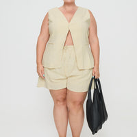 This Summer Linen Blend Shorts Sand Curve