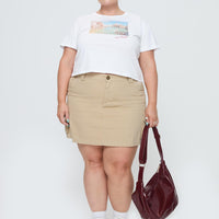 Lydie Cargo Mini Skirt Beige Curve