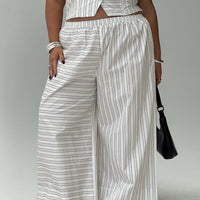 Boarder Pants White Stripe Curve