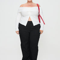 Jeller Pinstripe Pants Black Curve