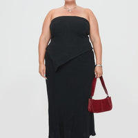 Ermias Linen Blend Midi Skirt Black Curve