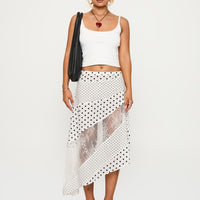 Rennar Maxi Skirt White / Polka Dot Petite