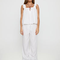 Santabelle Frill Pants White