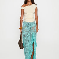 Bluemoon Lace Maxi Skirt Blue