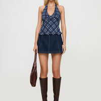Lemoni Skort Denim Mid Wash Tall
