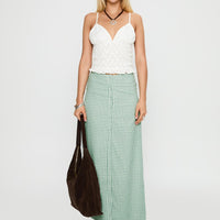 Macadamia Maxi Skirt Green / White