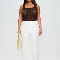 Fawcett High Rise Straight Leg Jeans White Curve