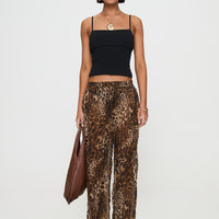 Fyre Wide Leg Pant Leopard Petite