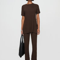 Palomia Ribbed Pants Chocolate