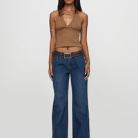 Everlong Mid Rise Wide Leg Jeans Dark Blue Wash