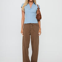 Bruiser Mid Rise Wide Leg Jeans Brown