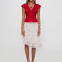 Charisse Asymmetrical Midi Skirt Floral