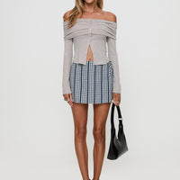 Gulliver Tie Side Mini Skort Navy Gingham