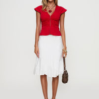 With Kindness Midi Skirt White
