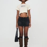 Amethysta Denim Skort Black