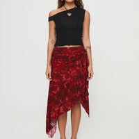 Kokoro Midi Skirt Pink Floral
