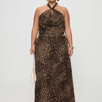 Eleganza Maxi Skirt Leopard Curve