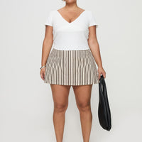 Gigi Skort Beige Stripe Curve