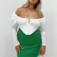 Amara Cut Out Mini Skirt Green
