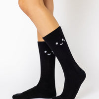 Happy Cry Face Mid-Calf Gym Socks - Black