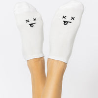 Dead Face Low Rise Socks - White