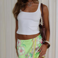 Provoke Mini Skirt Green Floral