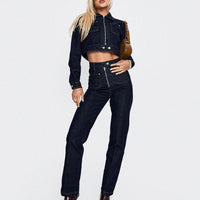 Stallion High Rise Straight Leg Jeans Indigo