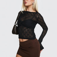Karley Low Waist Mini Skirt Chocolate Petite