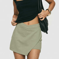 Maceline Wrap Front Skort Green
