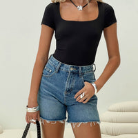 Hayelle Denim Shorts Mid Blue
