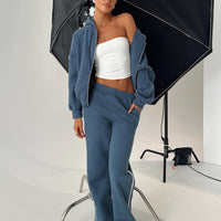 Skiller Side Stripe Track Pants Navy