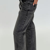 Better Half Low Rise Straight Leg Jeans Charcoal
