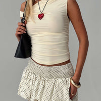 Sitting Pretty Bubble Hem Mini Skirt Polka Dot