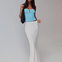 Mercer Linen Blend Maxi Skirt White