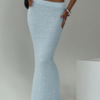 Ponce Boucle Maxi Skirt Light Blue