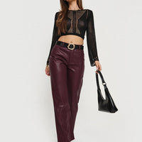 Dempsey Faux Leather Pants Deep Cherry